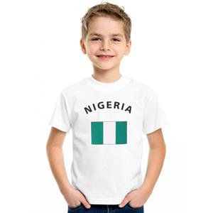 Wit kinder t-shirt Nigeria (98-104)
