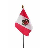 Bellatio Peru mini vlaggetje op stok 10 x 15 cm