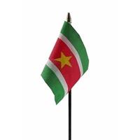 Bellatio Suriname mini vlaggetje op stok 10 x 15 cm