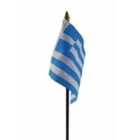 Bellatio Griekenland mini vlaggetje op stok 10 x 15 cm