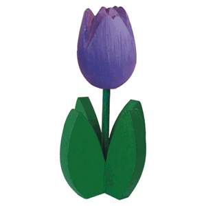 Bellatio Paarse tulp op groen blad standaard