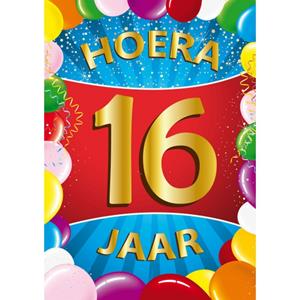 Shoppartners 16 jaar mega deurposter