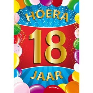 Shoppartners 18 jaar mega deurposter