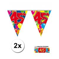 Shoppartners 2x vlaggenlijn 45 jaar met gratis sticker