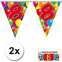 Shoppartners 2x vlaggenlijn 8 jaar met gratis sticker