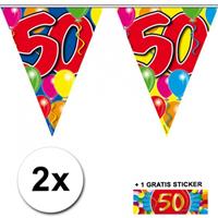 Shoppartners 2x vlaggenlijn 50 jaar met gratis sticker