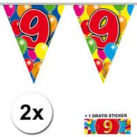 Shoppartners 2x vlaggenlijn 9 jaar met gratis sticker