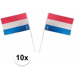 Plastic zwaaivlaggetjes Holland 10 stuks