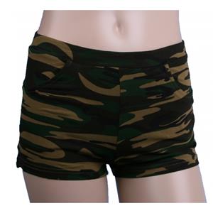 Camouflage print hotpants voor dames