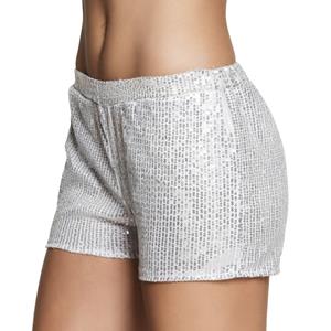 Bellatio Zilveren hotpants met pailletten