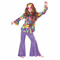 Bellatio Paarse hippie broek voor kinderen