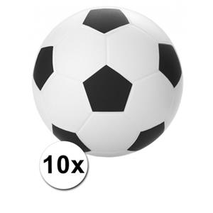 Bellatio 10 stressballetjes voetbal 6 cm