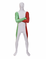 Morphsuits Originele morphsuit Italiaanse vlag (160-175 cm)