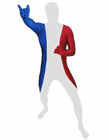 Morphsuits Originele morphsuit Franse vlag (145-160 cm)