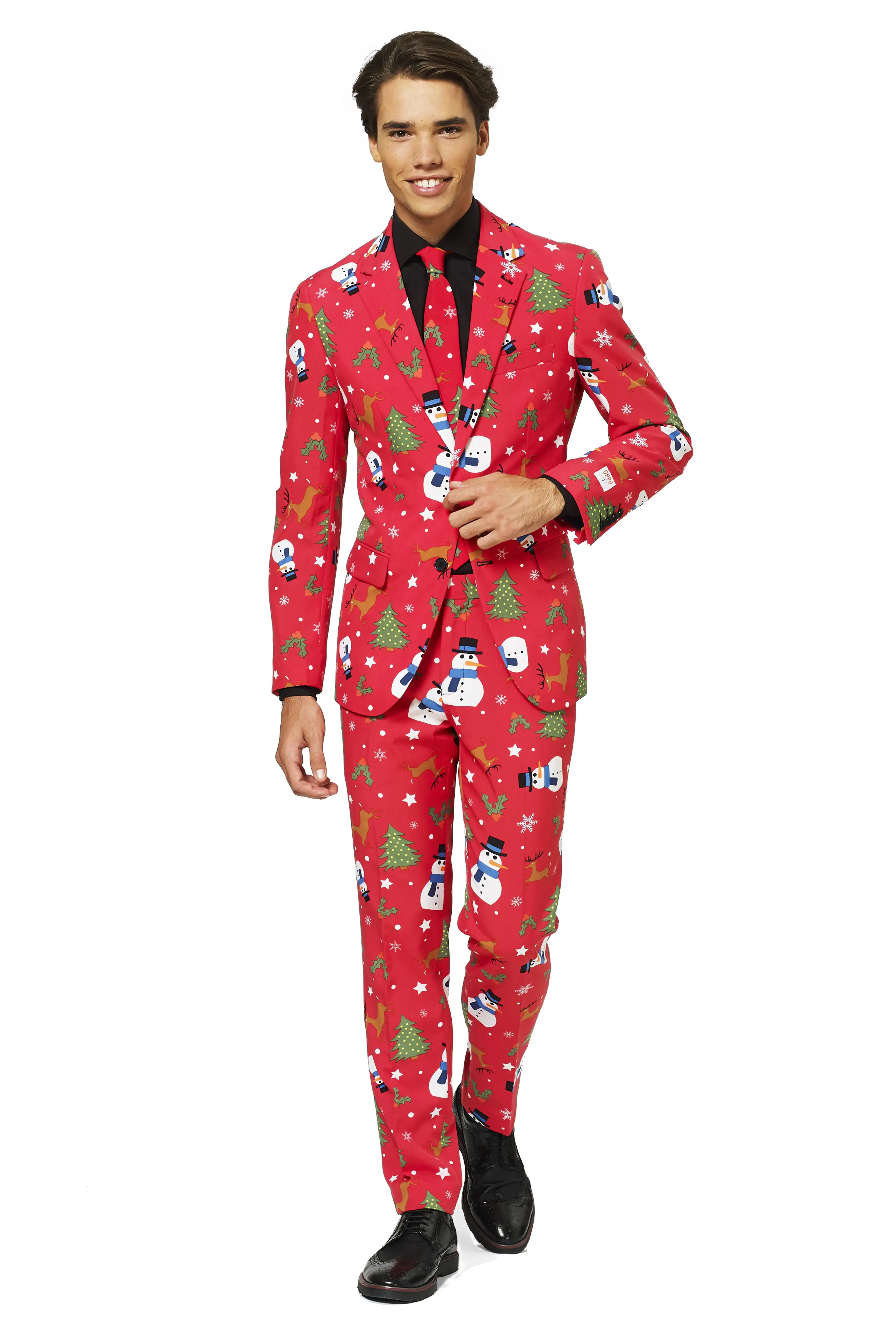 Opposuits Rode business suit met kerst thema 56 -