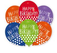Amscan Latexballons "Happy Birthday", 6 Stück