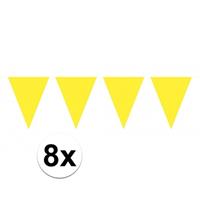 8x vlaggenlijn / slinger geel 10 meter