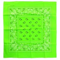 Neon groene zakdoek bandana 53 x 53 cm