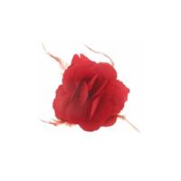 Decoratie of haarbloem met veren rood 10x10 cm