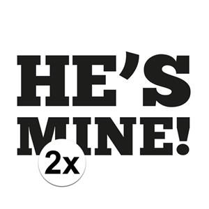 2x Bruiloft He is Mine stickers voor onder je schoen