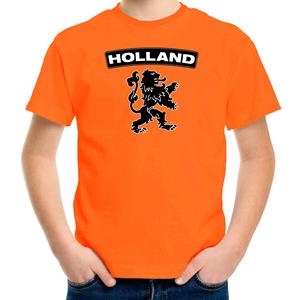 Shoppartners Oranje Holland shirt met zwarte leeuw kinderen Oranje