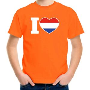 Shoppartners Oranje I love Holland shirt kinderen (146-152) Oranje