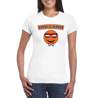 Shoppartners Holland coole smiley t-shirt wit dames Wit