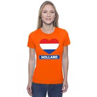 Shoppartners Oranje Holland hart vlag shirt dames Oranje