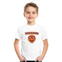 Shoppartners Holland coole smiley t-shirt wit kinderen Wit