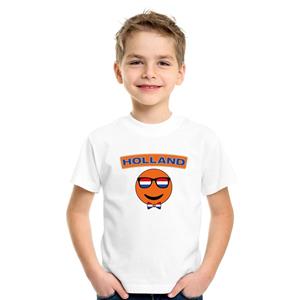 Shoppartners Holland coole smiley t-shirt wit kinderen (158-164) Wit