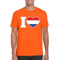 Shoppartners Oranje I love Holland shirt heren Oranje