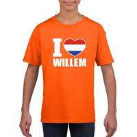 Shoppartners Oranje I love Willem shirt kinderen (158-164) Oranje