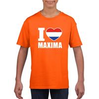 Shoppartners Oranje I love Maxima shirt kinderen (146-152) Oranje