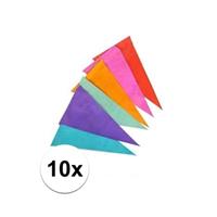 Bellatio 10x Gekleurde vlaggenlijnen/vlaggetjes van papier