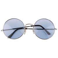 Bellatio Blauwe hippie bril met grote glazen