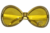 Bellatio Gouden disco bril met diamantjes