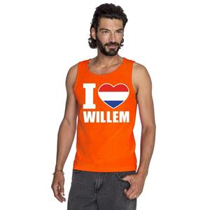 Shoppartners Oranje I love Willem tanktop heren Oranje