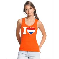Shoppartners Oranje I love Holland tanktop dames Oranje