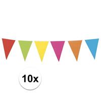 Bellatio 10x Vlaggenlijn vrolijke kleuren 10 meter