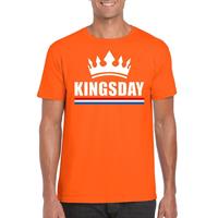 Shoppartners Oranje Kingsday met kroon shirt heren Oranje