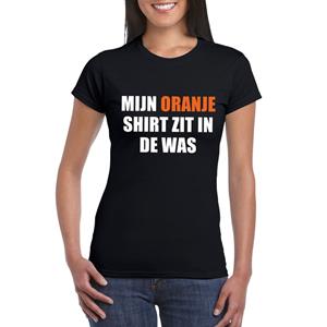 Shoppartners Mijn oranje shirt zit in de was t-shirt zwart dames Zwart