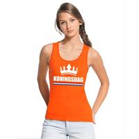 Shoppartners Oranje Koningsdag kroon tanktop dames Oranje