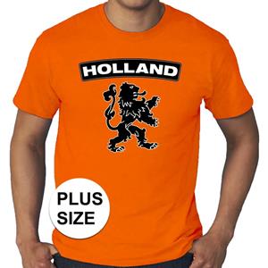 Shoppartners Oranje Holland shirt met zwarte leeuw grote maten shirt heren Oranje