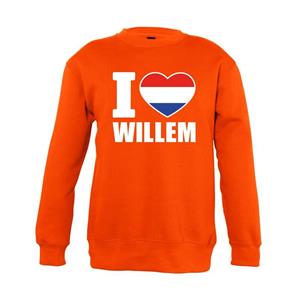 Shoppartners Oranje I love Willem sweater kinderen 3-4 jaar (98/104) Oranje