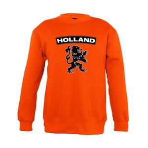 Shoppartners Oranje Holland zwarte leeuw sweater kinderen (122/128) Oranje