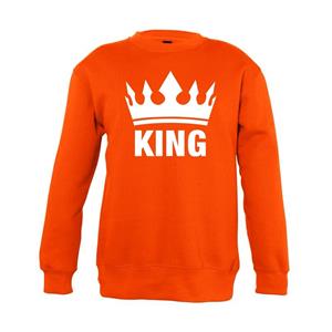 Shoppartners Oranje Koningsdag King sweater kinderen 9-11 jaar (134/146) Oranje