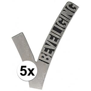 5x Beveiligings embleem 6,5 cm Multi