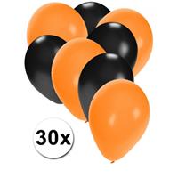 Fun & Feest party gadgets 30x ballonnen oranje en zwart Multi
