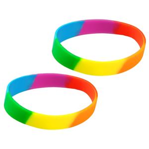 15x Siliconen armbandjes regenboog Multi