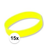 15x Siliconen armbandjes neon geel Multi